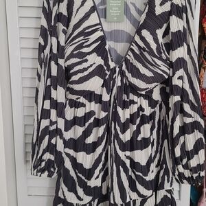 H&M Black and White Animal Print Dress